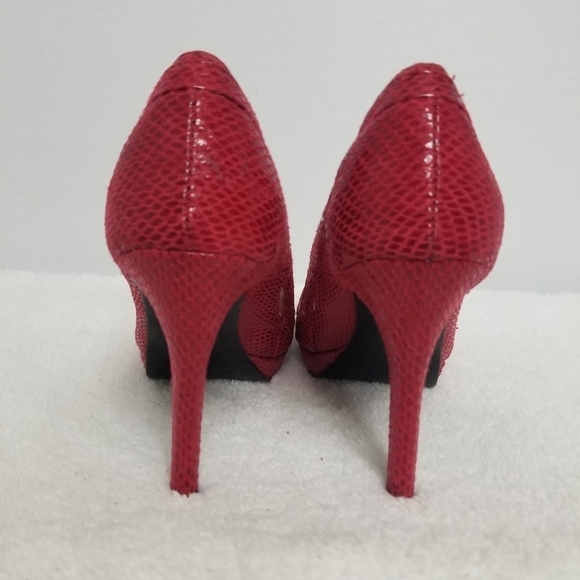 White House Black Market  snakeskin red heels - Picture 5 of 6